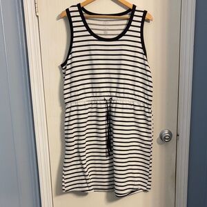 St. John's Bay Black & White Striped Midi Dress